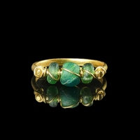 Ring with Roman wire-wrapped green glass beads