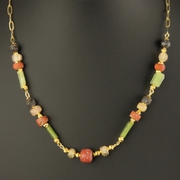 Necklace with Roman multicoloured glass beads