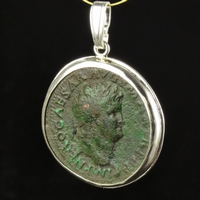 Silver pendant with Roman coin of Nero