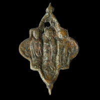 Medieval bronze strap junction with the Three Wise Men