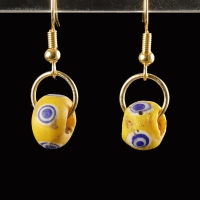 Earrings with Celtic glass stratified 'Eye' beads