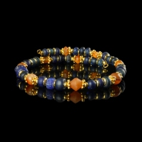 Bracelet with Roman blue glass and carnelian beads