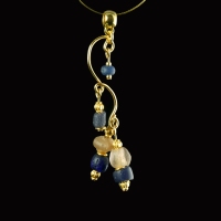 Pendant with Roman blue and semi-translucent glass beads