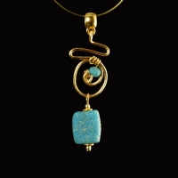 Pendant with Roman turquoise glass beads