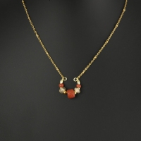 Necklace with Roman red and semi-translucent glass beads