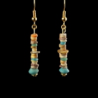 Earrings with Egyptian faience and glass beads