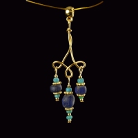 Pendant with Roman blue and turquoise glass beads