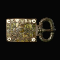 Migration Period, large Visigothic cloisonné belt buckle