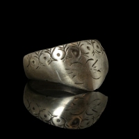 Medieval silver archer thumb ring