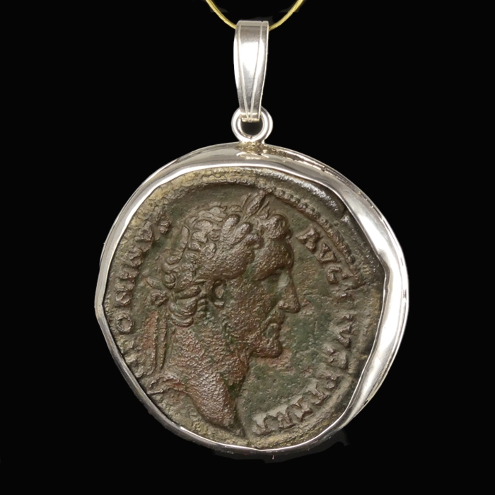 Silver roman on sale coin necklace